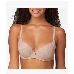 Maidenform Women's Push Up Bra 38C Beige Underwire Convertible Straps Lace